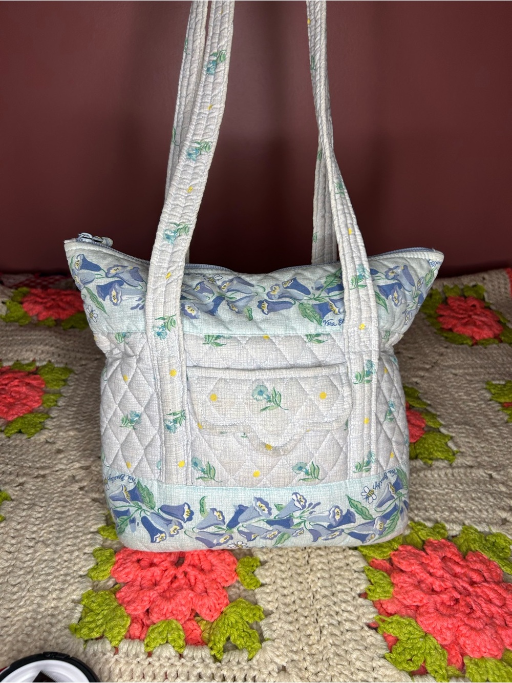 Vintage “watercolor”Vera Bradley small villager Tote Bag